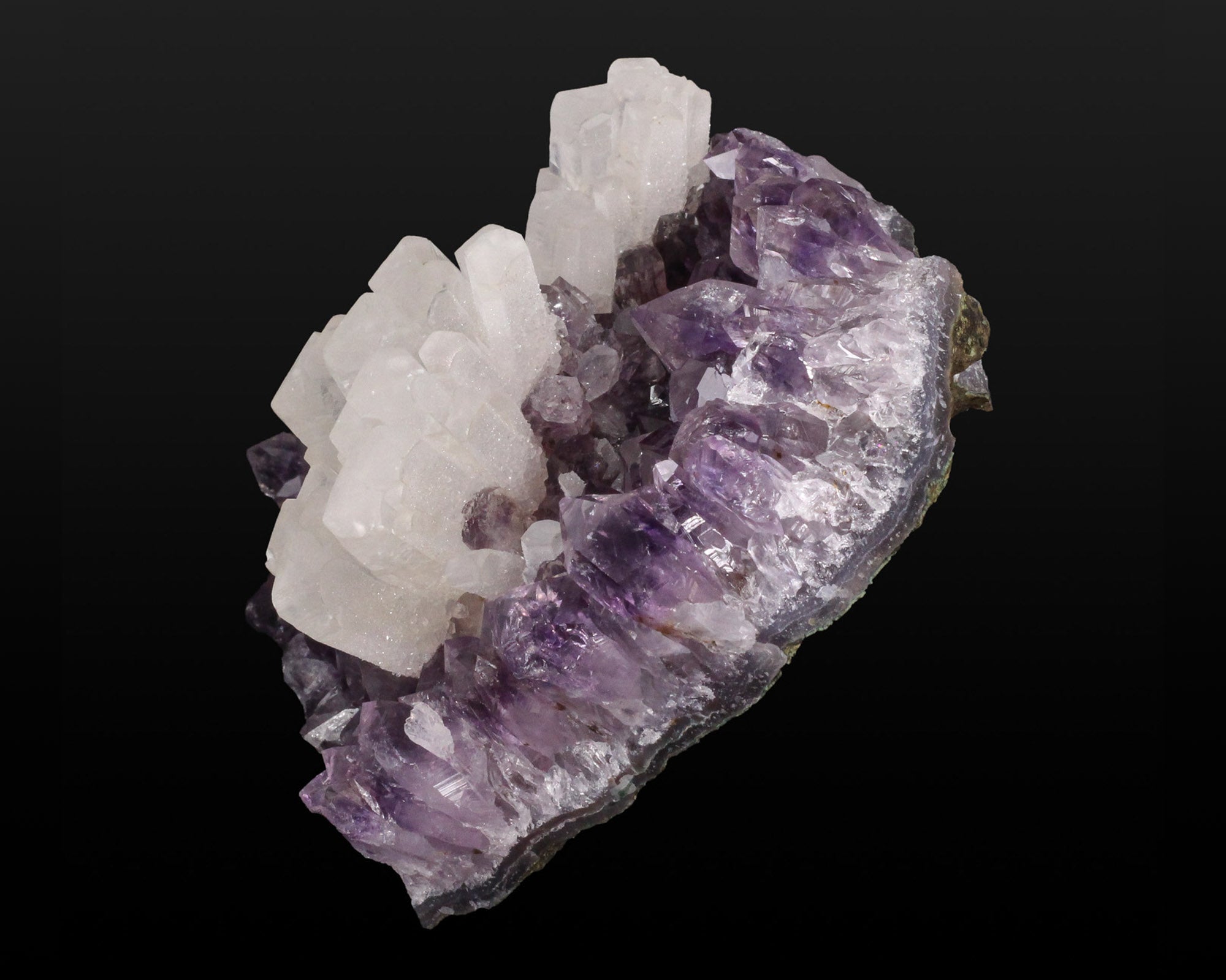 Amethyst with Calcite