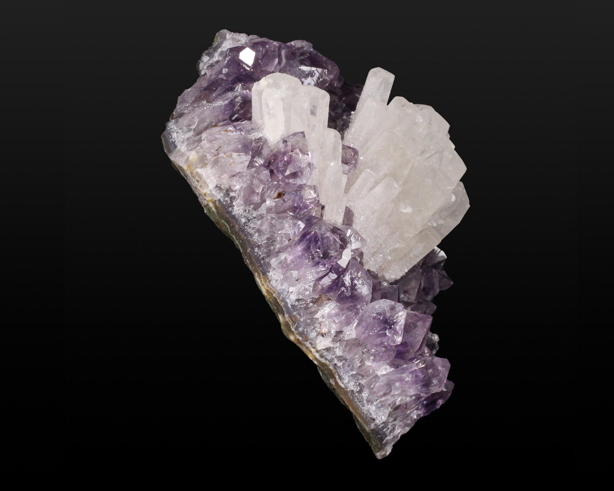 Amethyst with Calcite