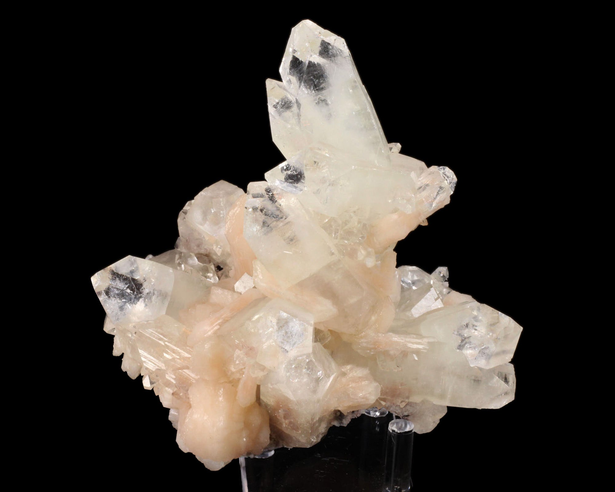 Apophyllite, Clear with Stilbite