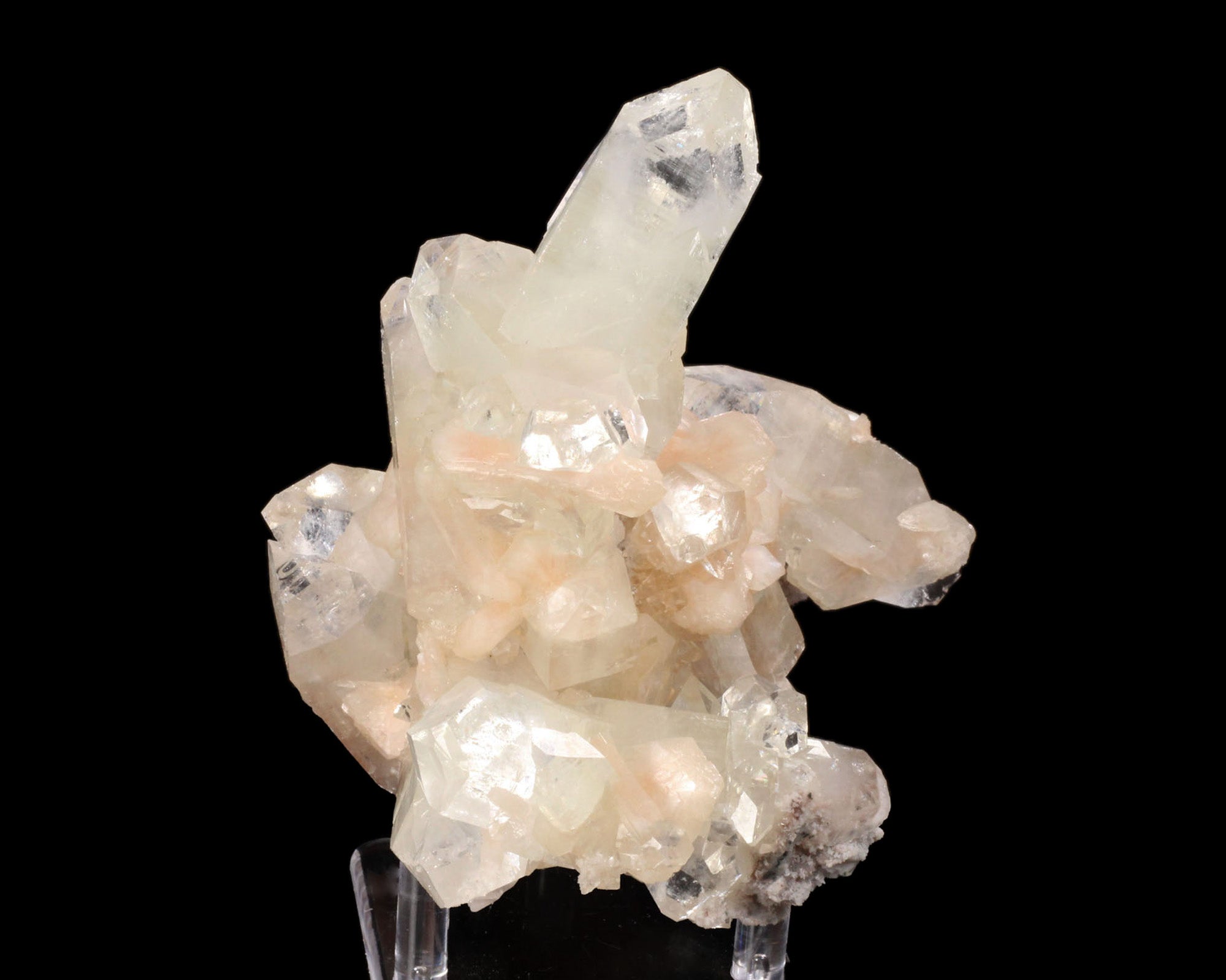 Apophyllite, Clear with Stilbite