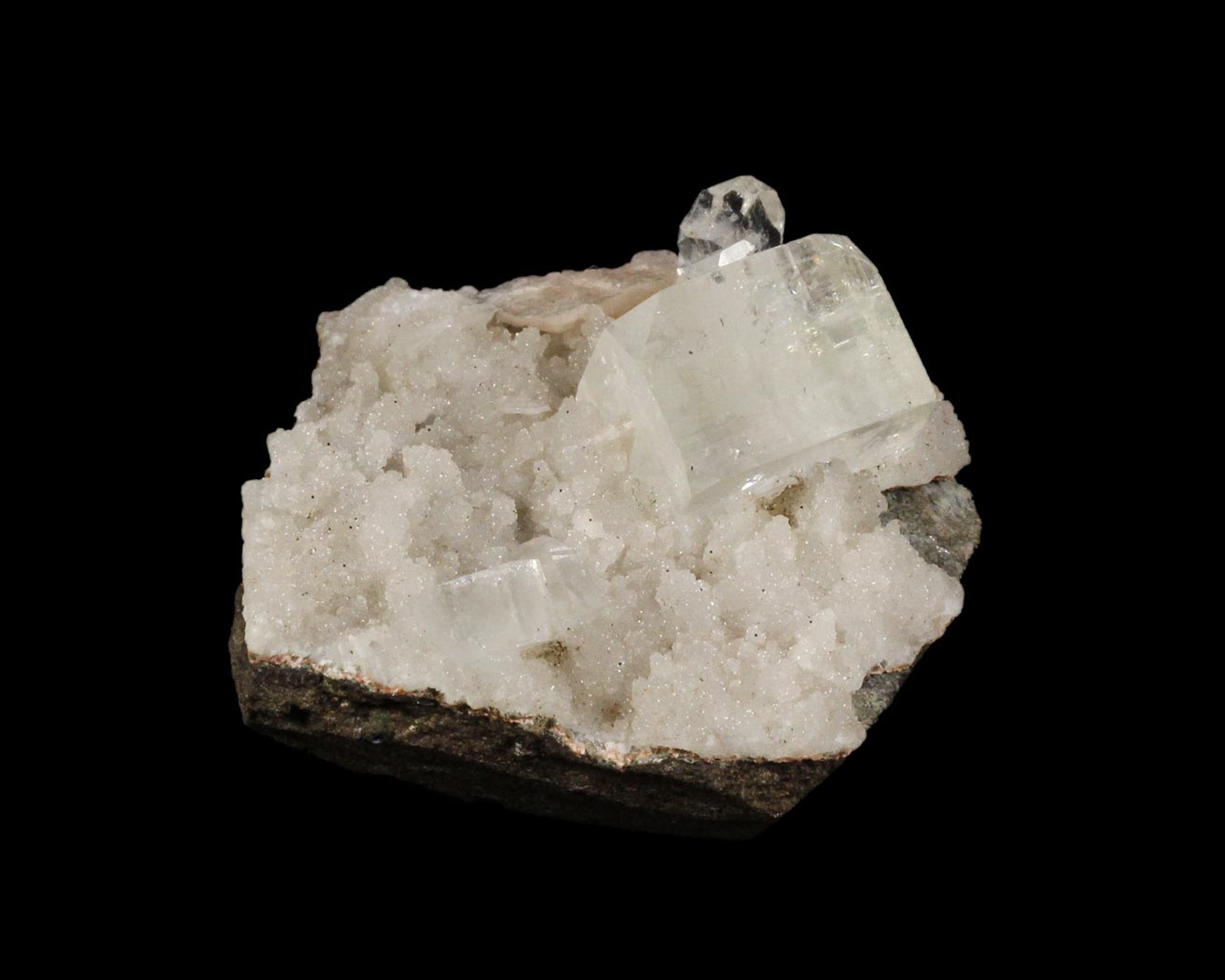 Apophyllite on Chalcedony