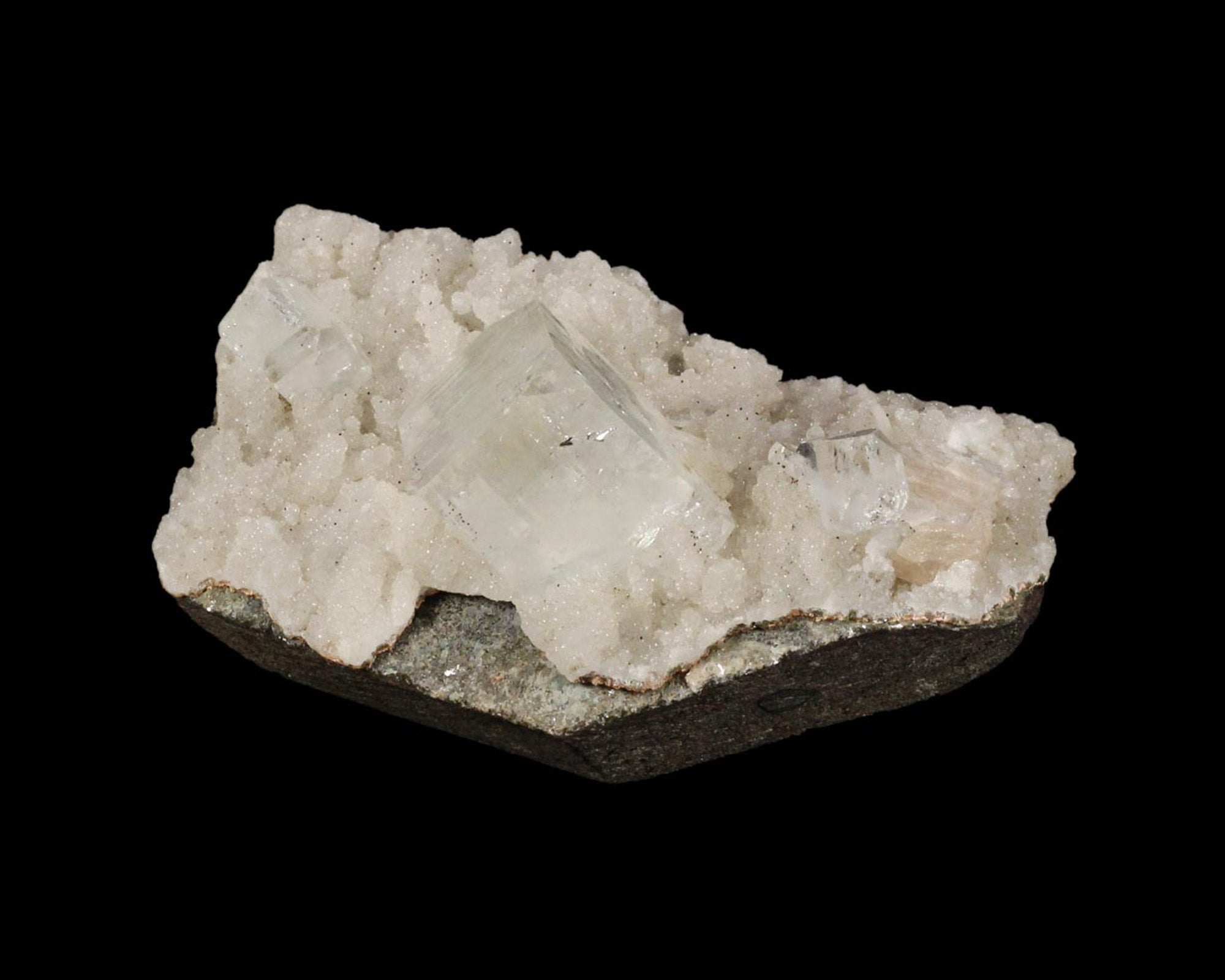 Apophyllite on Chalcedony