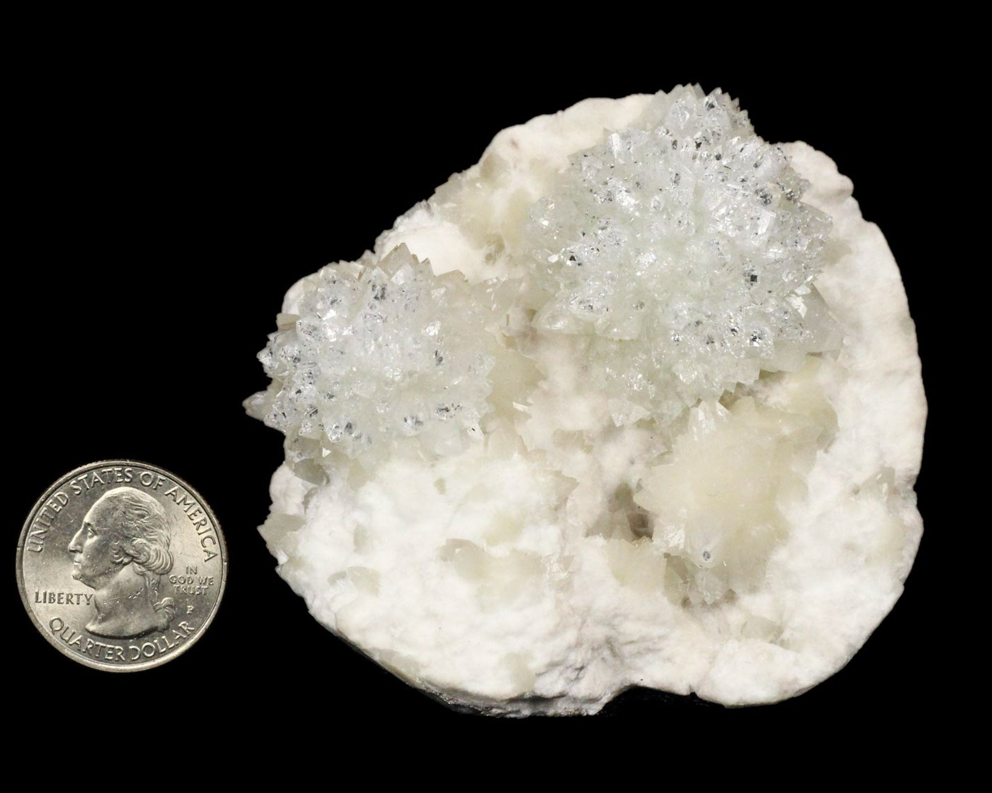 Apophyllite on Mordenite