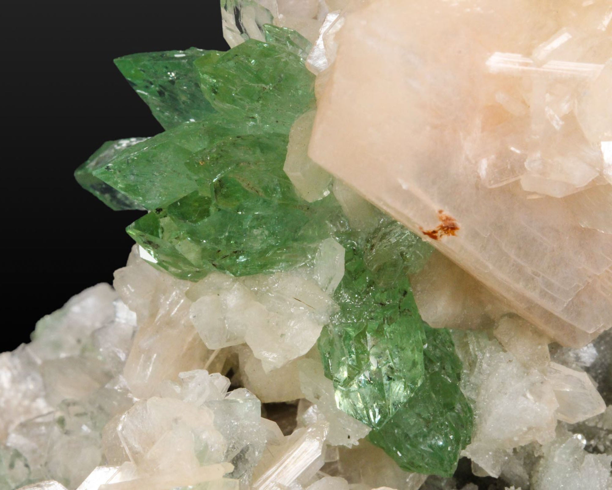 Apophyllite, Green with Stilbite