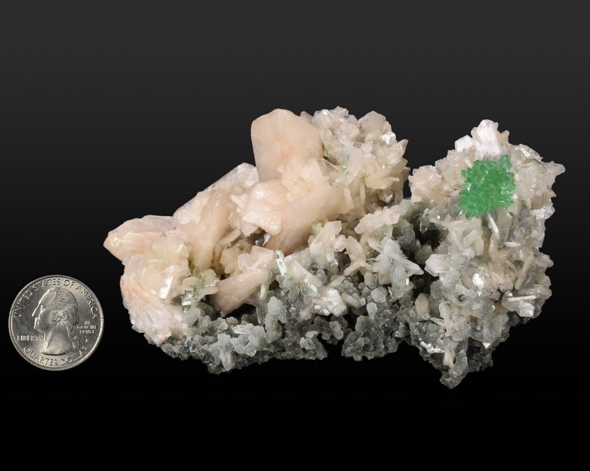 Apophyllite, Green with Stilbite