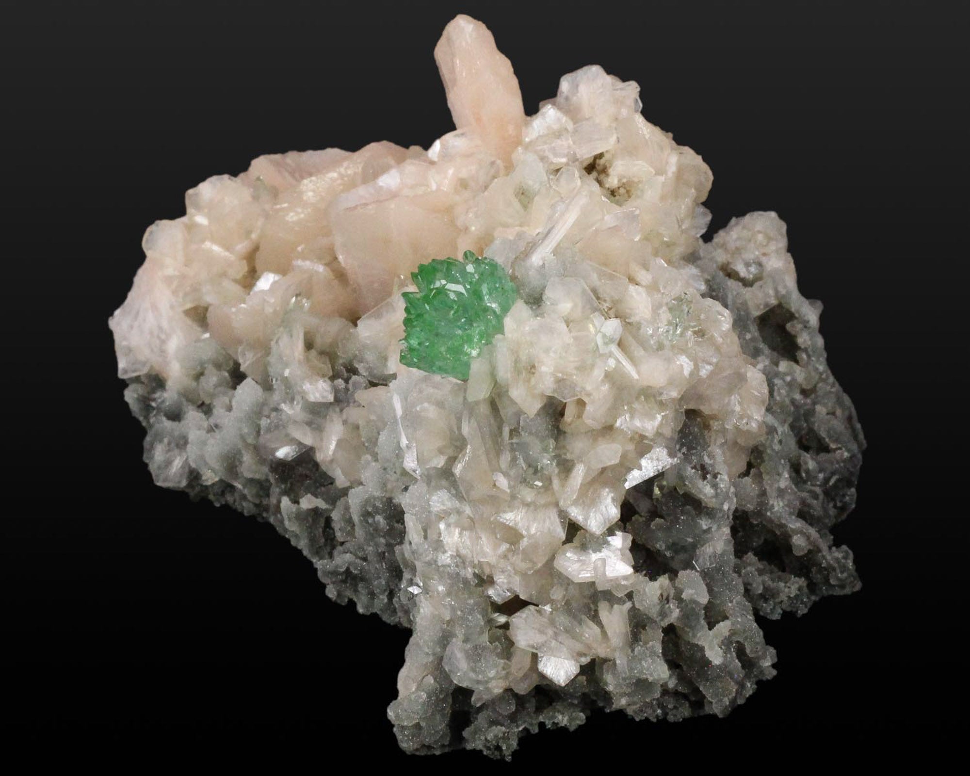 Apophyllite, Green with Stilbite