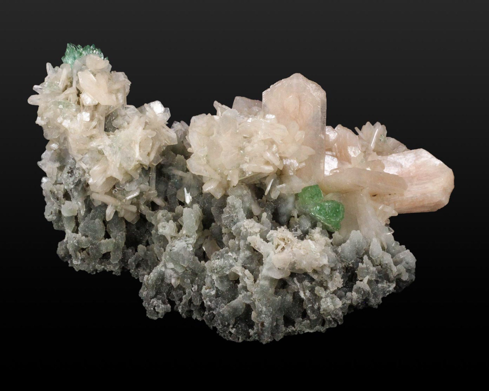 Apophyllite, Green with Stilbite