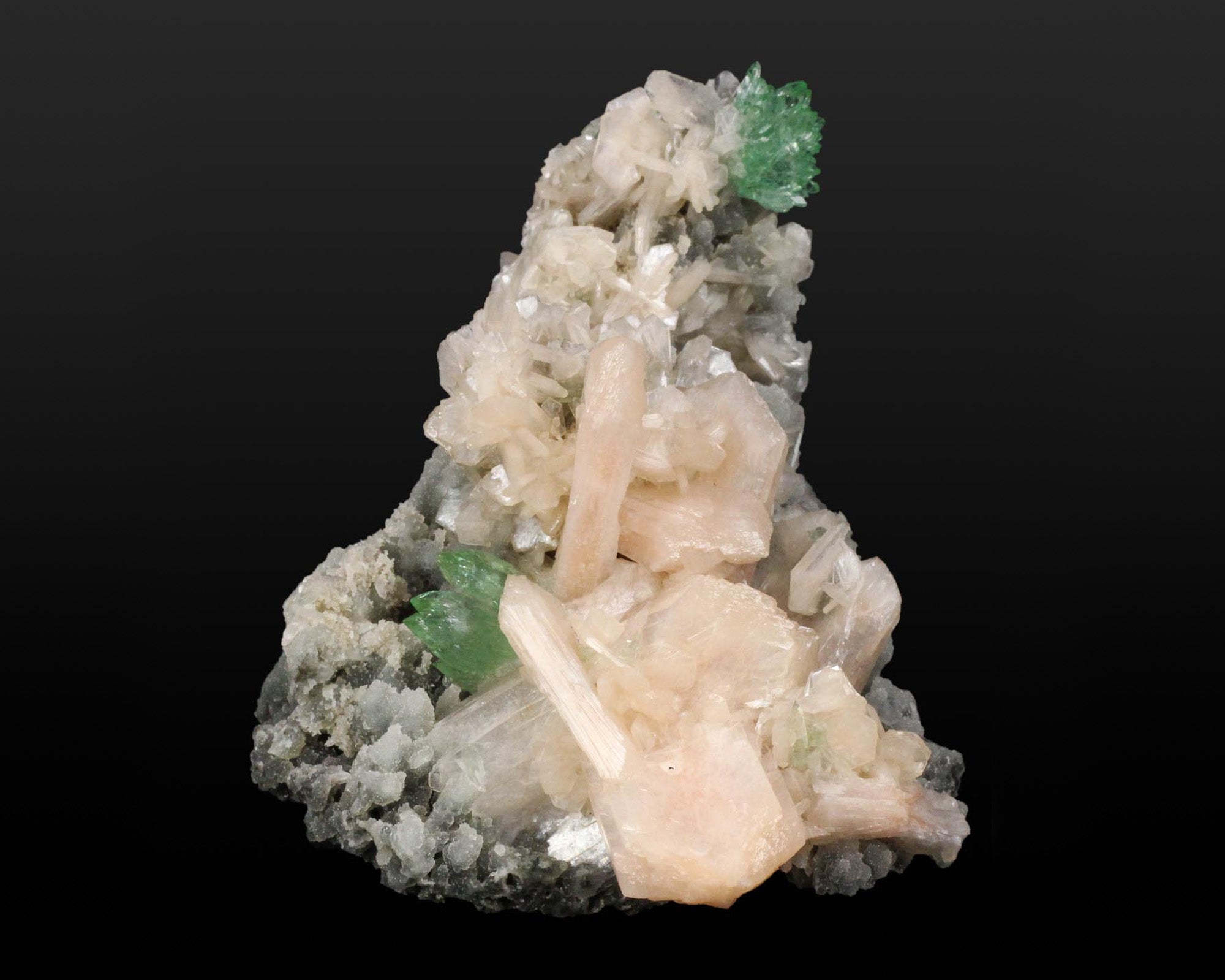 Apophyllite, Green with Stilbite