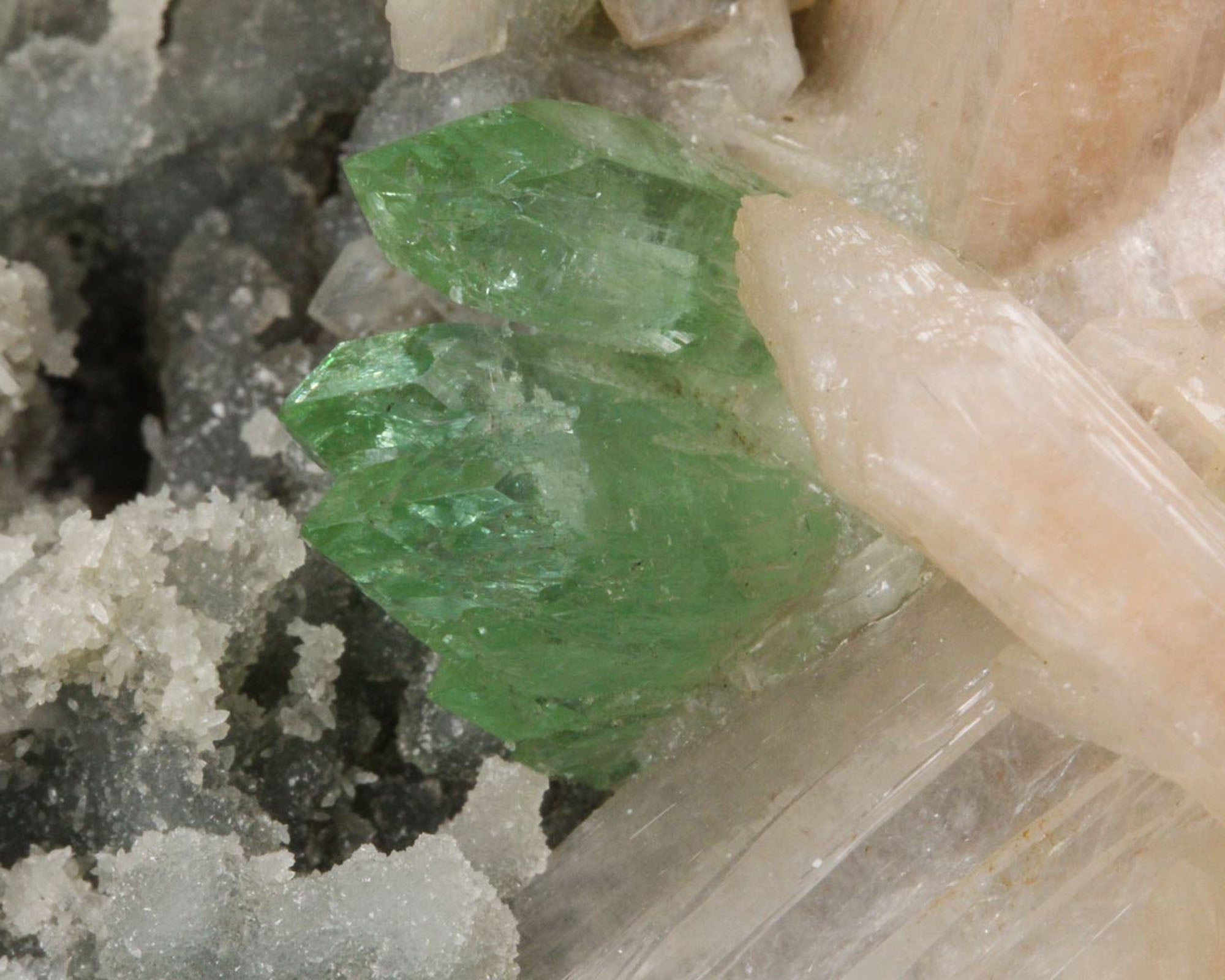 Apophyllite, Green with Stilbite