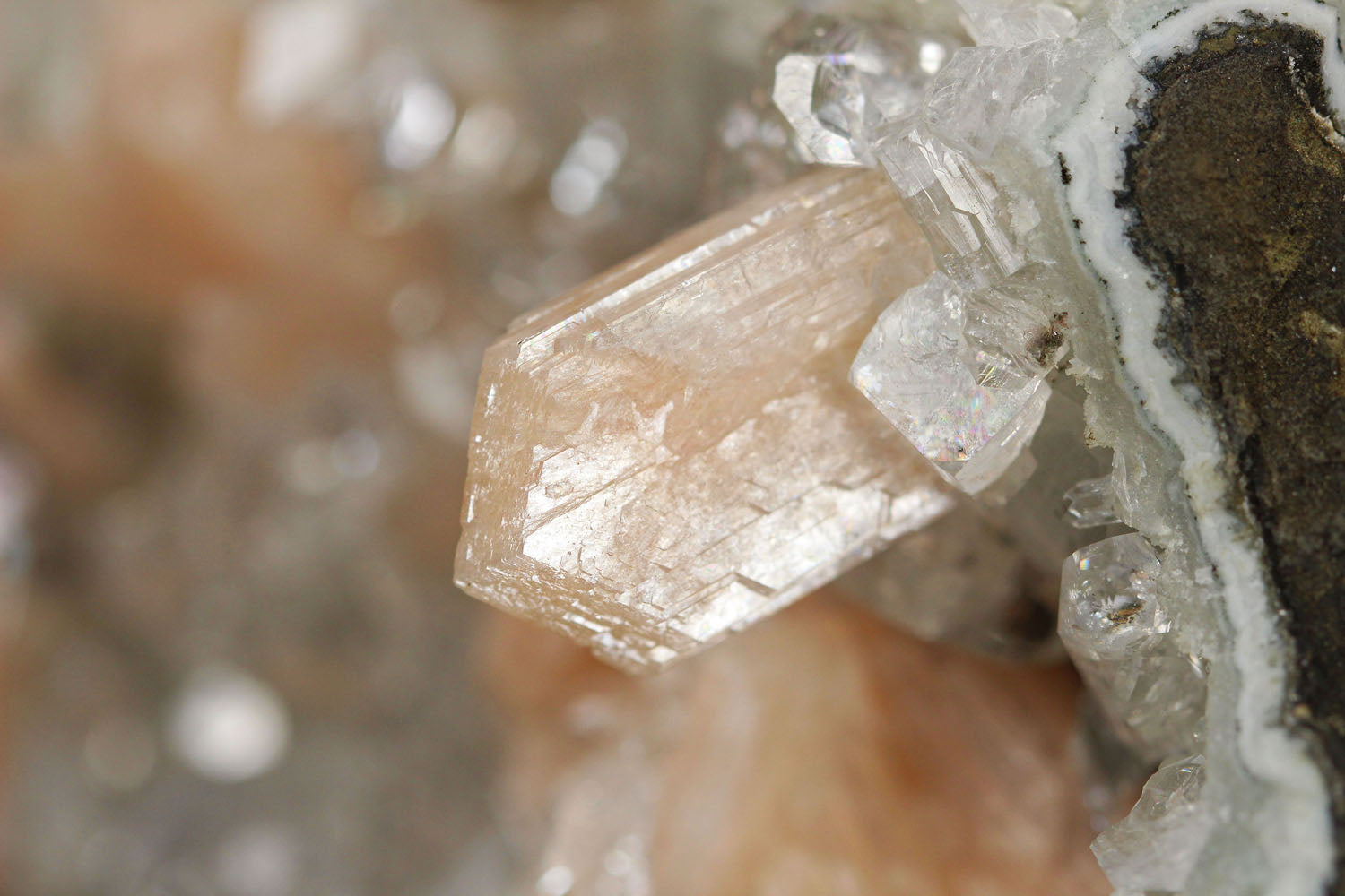 Apophyllite, Clear with Stilbite and Heulandite