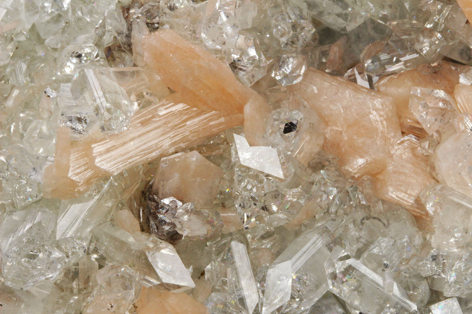 Apophyllite, Clear with Stilbite and Heulandite