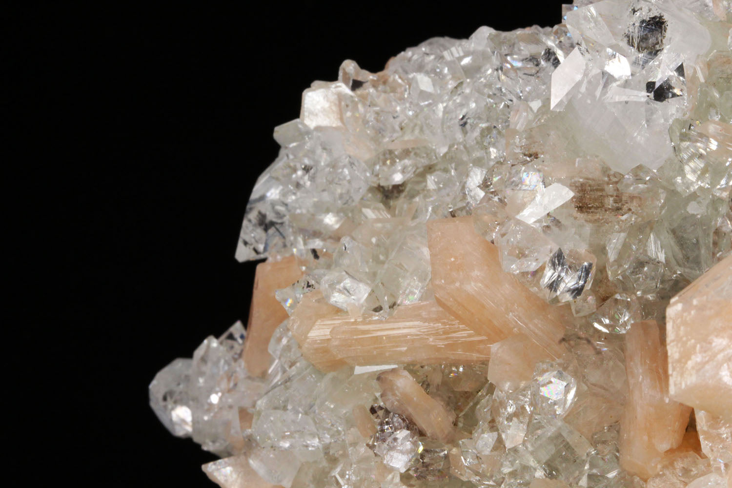 Apophyllite, Clear with Stilbite and Heulandite