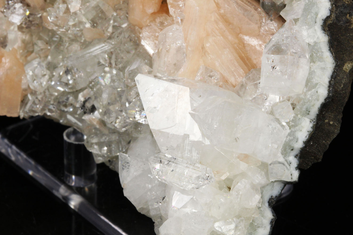 Apophyllite, Clear with Stilbite and Heulandite