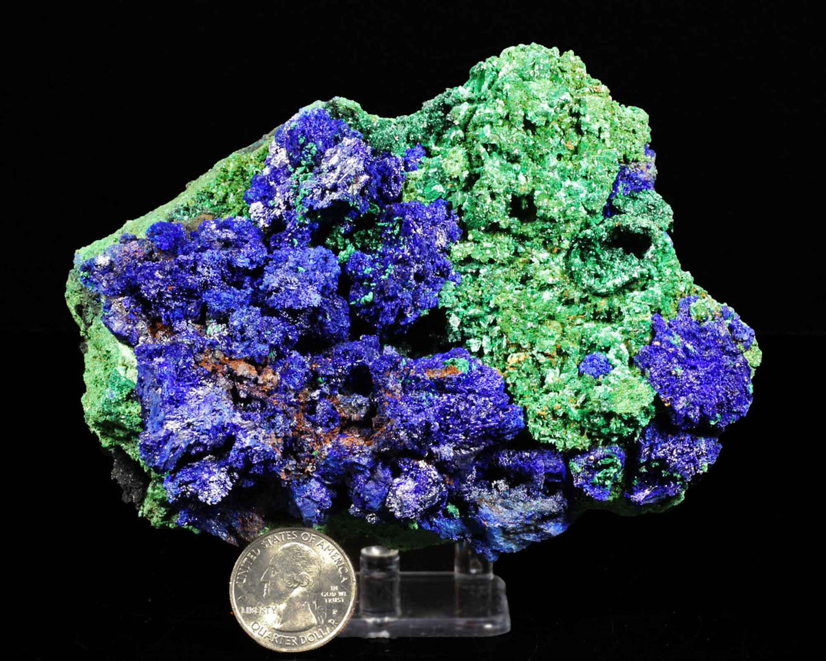 Azurite on Malachite