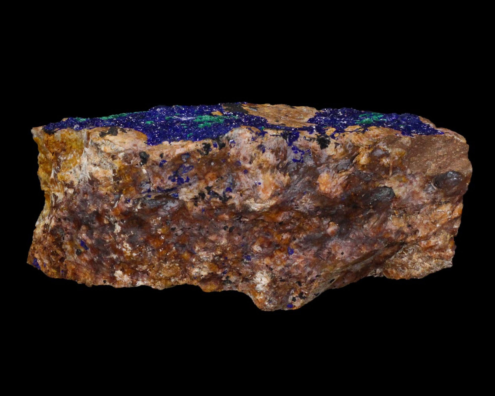 Azurite with Malachite