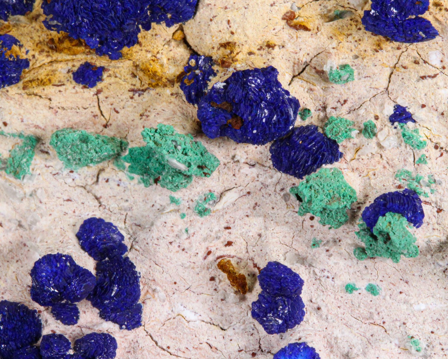 Azurite with Malachite