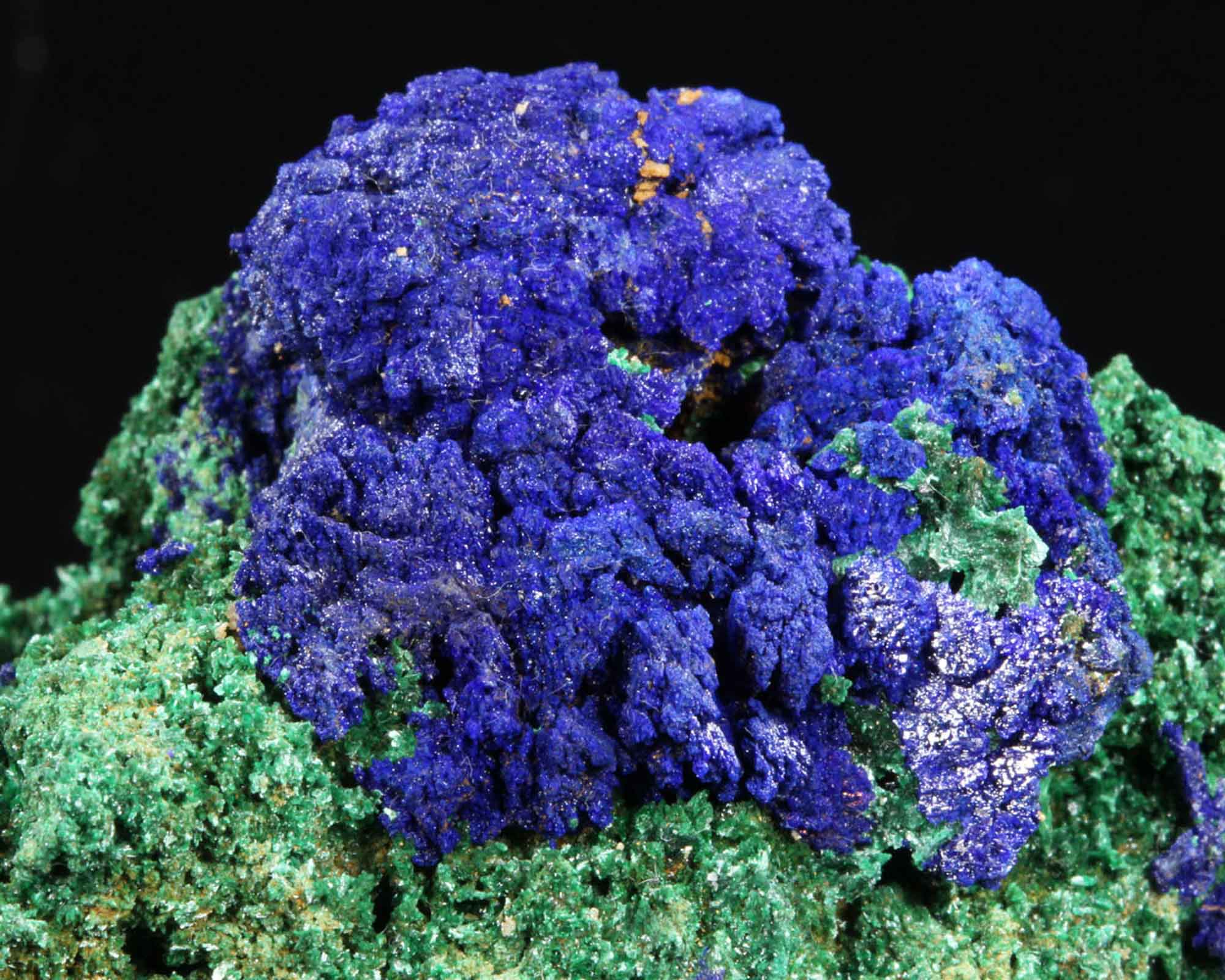 Azurite on Malachite