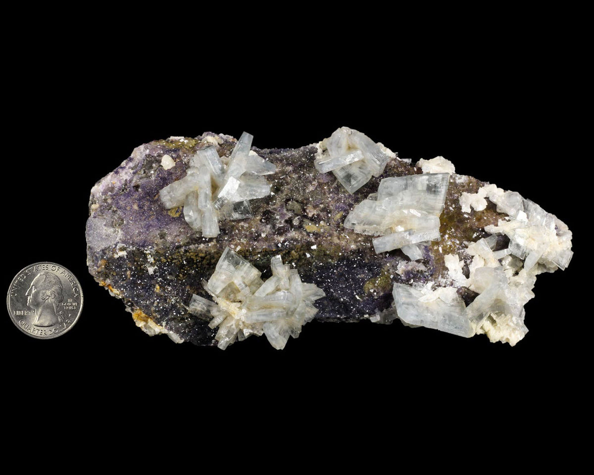 Barite, Blue with Calcite and Fluorite