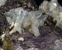 Barite, Blue with Calcite and Fluorite