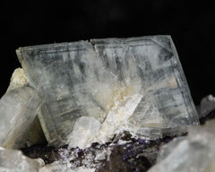 Barite, Blue with Calcite and Fluorite