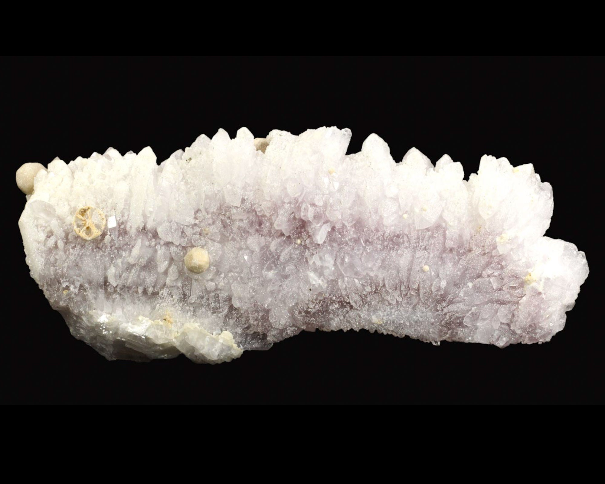 Calcite on Amethyst Quartz