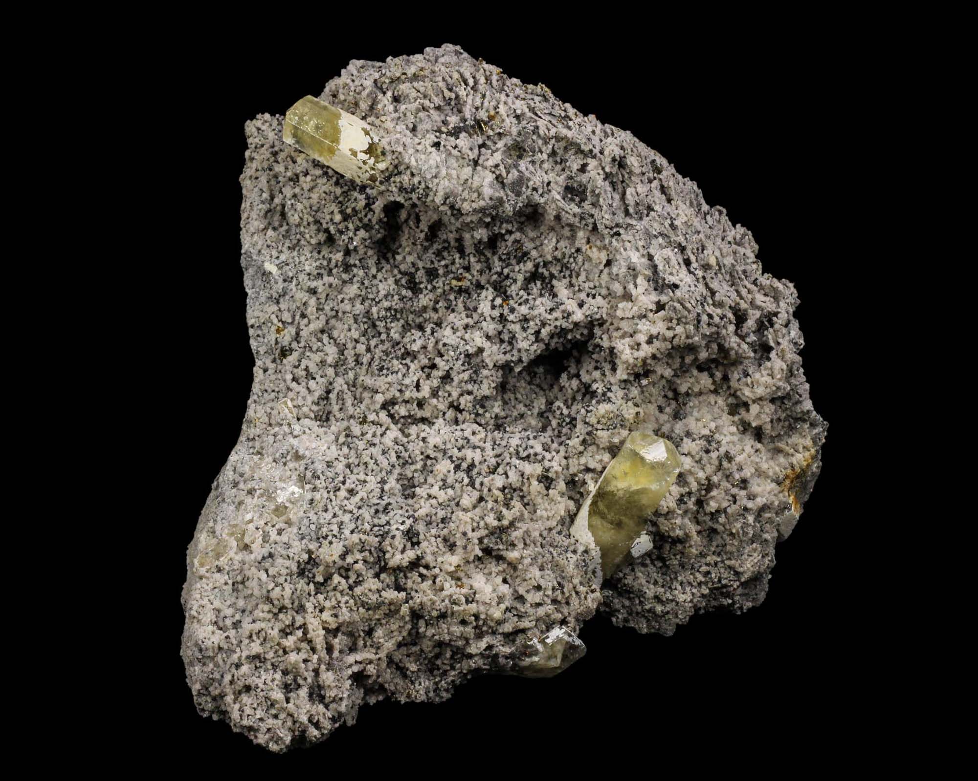 Calcite with Galena and Chalcopyrite