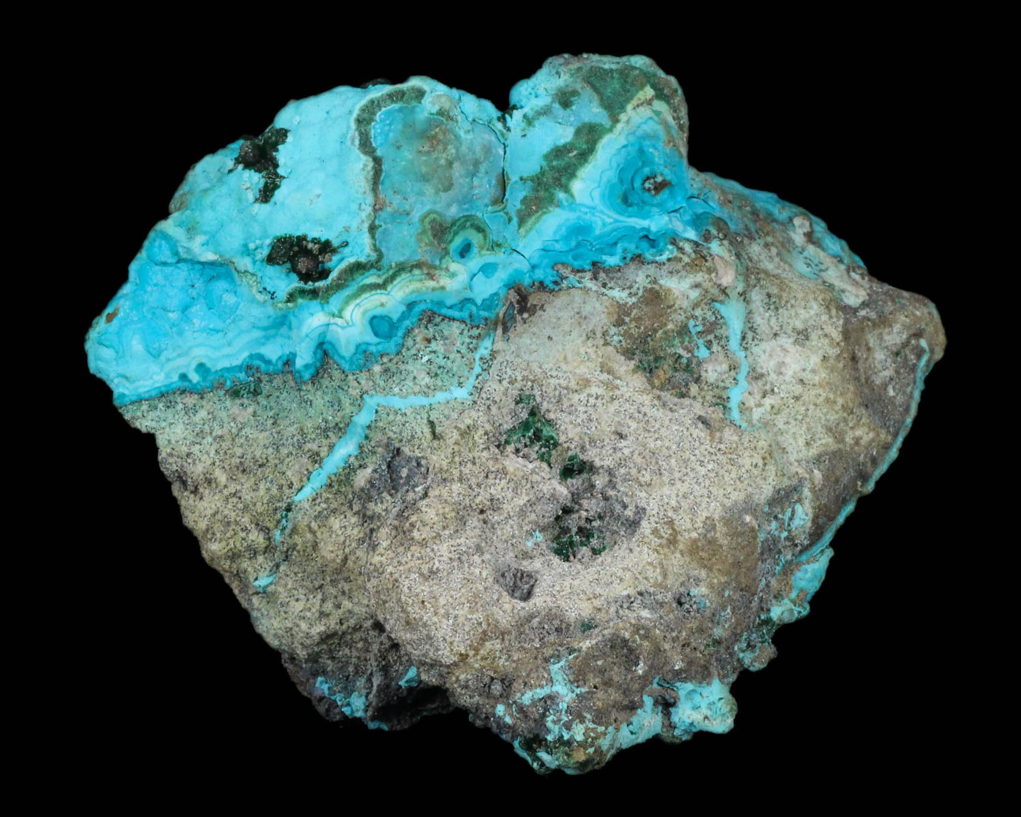 Chrysocolla with Malachite