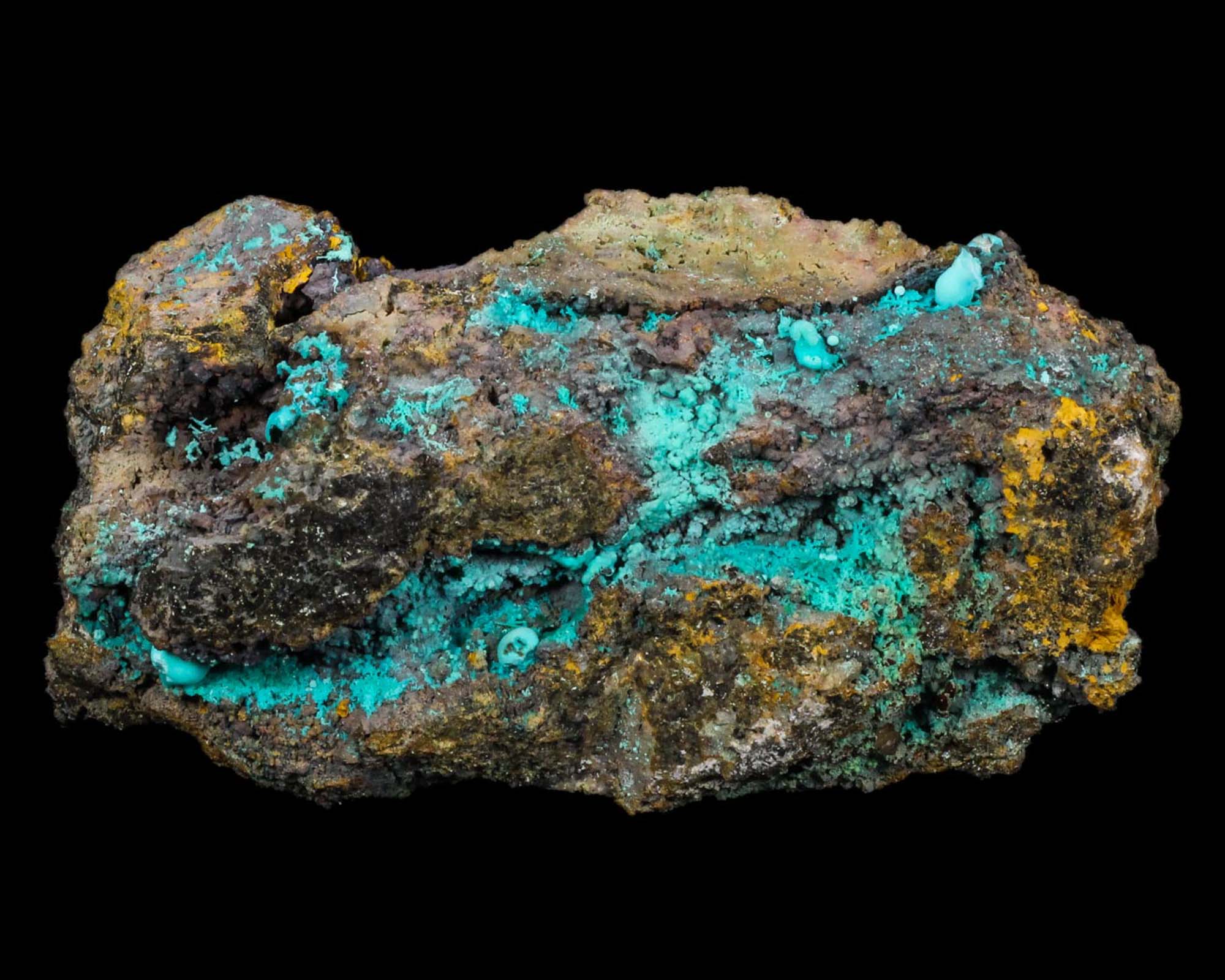 Chrysocolla with Brochantite