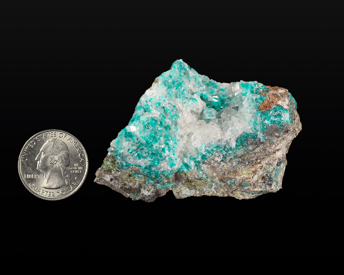 Dioptase with Calcite