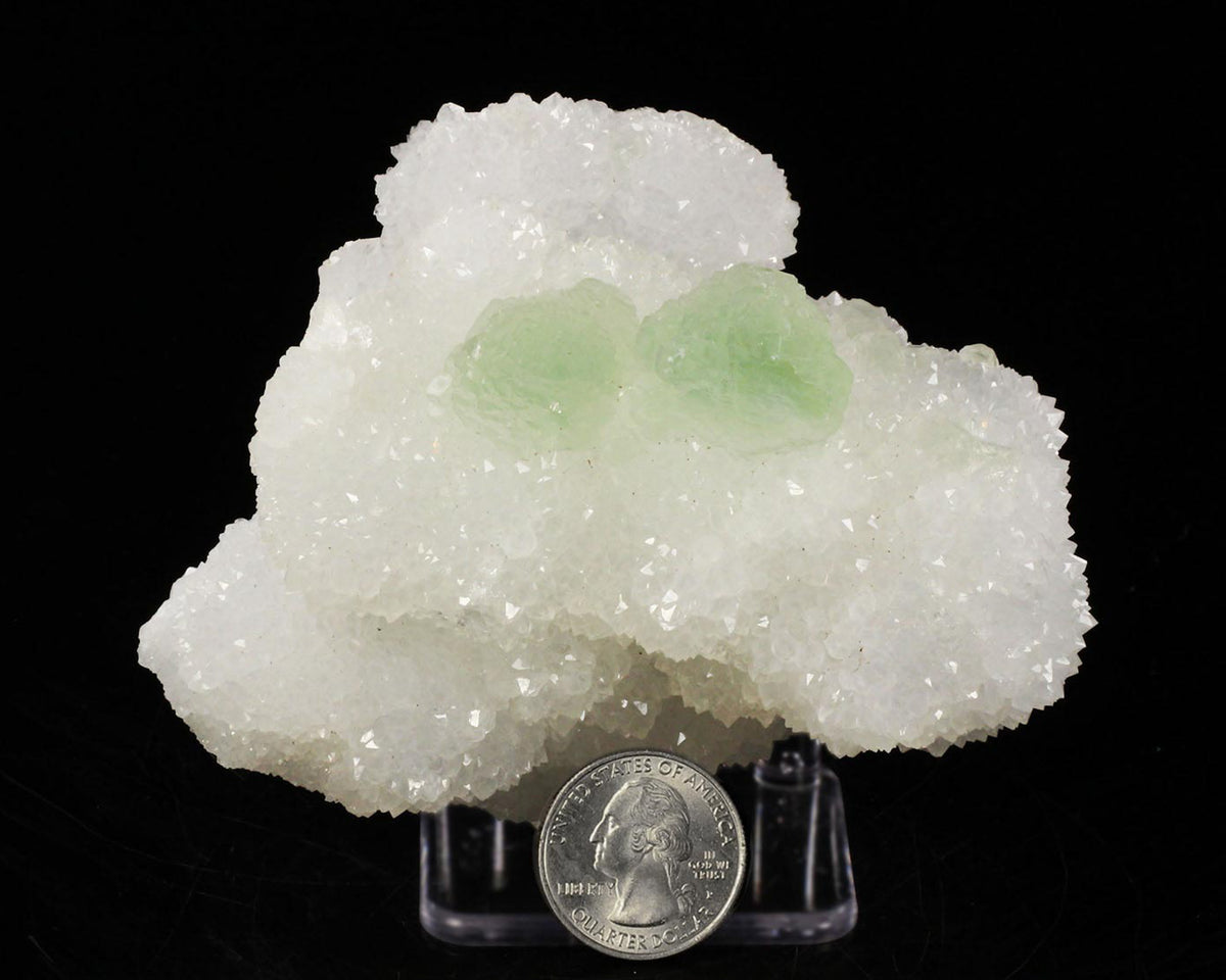 Fluorite, Green on Quartz