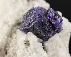 Fluorite, Purple on Quartz