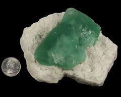 Fluorite, Green on Quartz