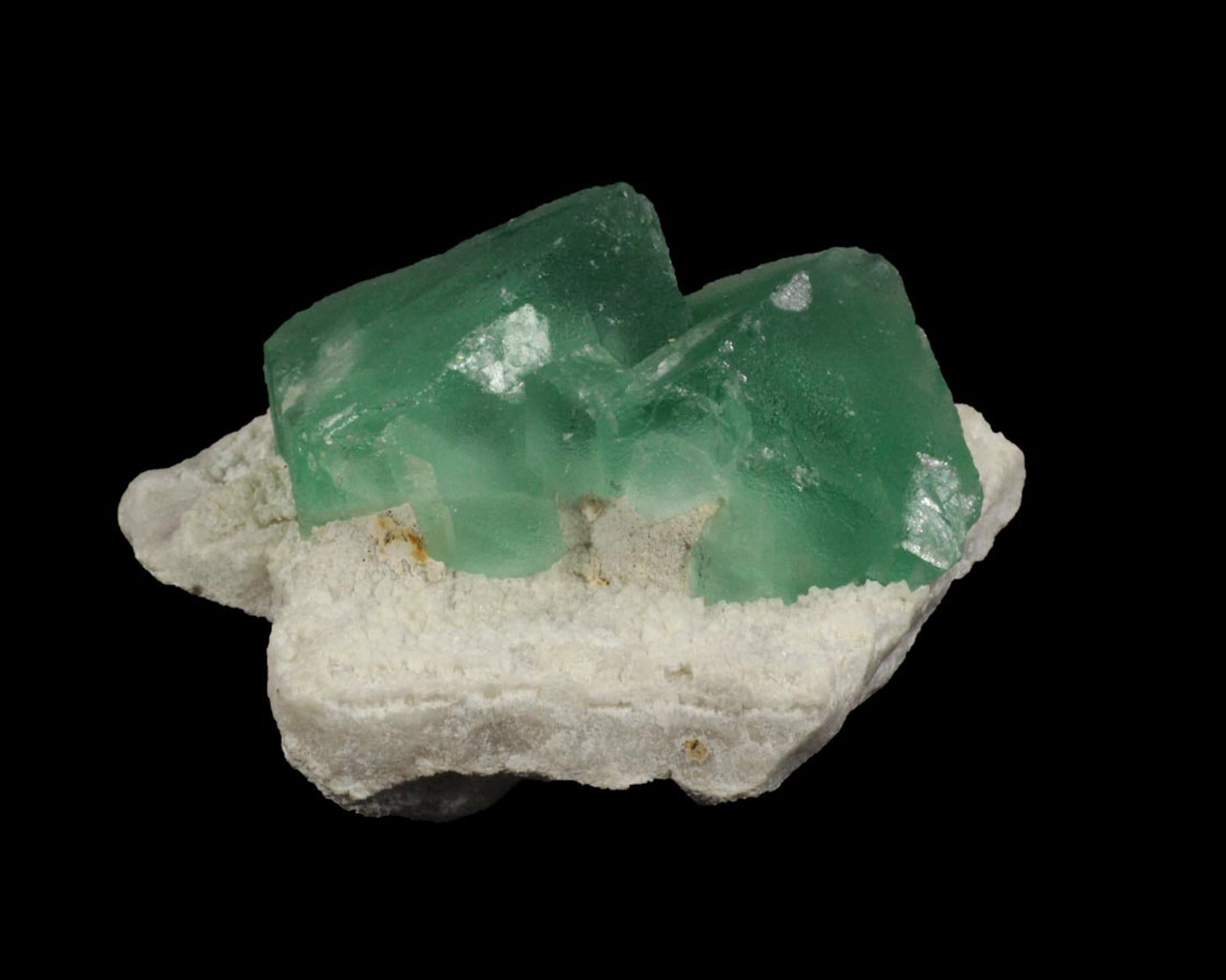 Fluorite, Green on Quartz