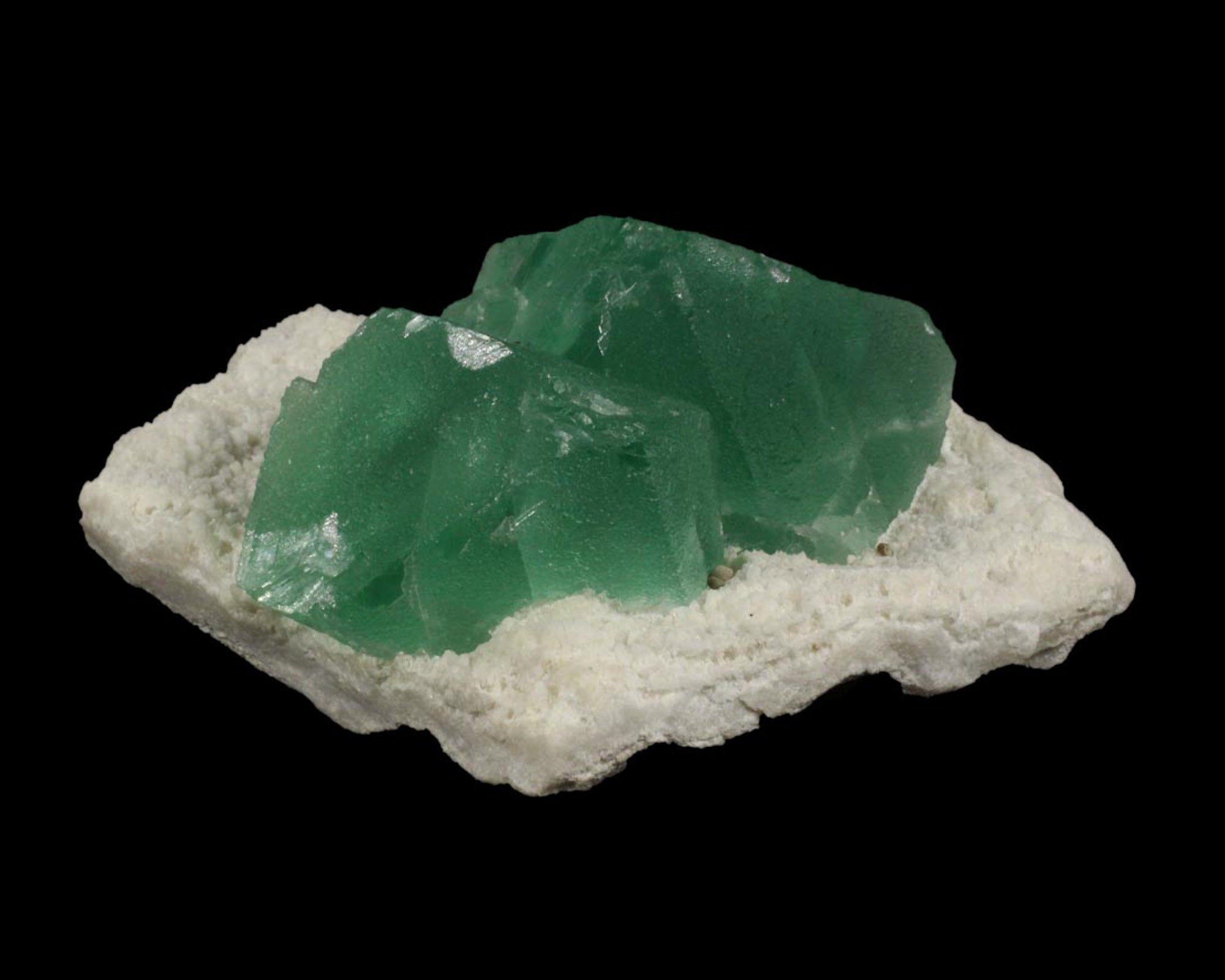 Fluorite, Green on Quartz