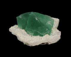 Fluorite, Green on Quartz