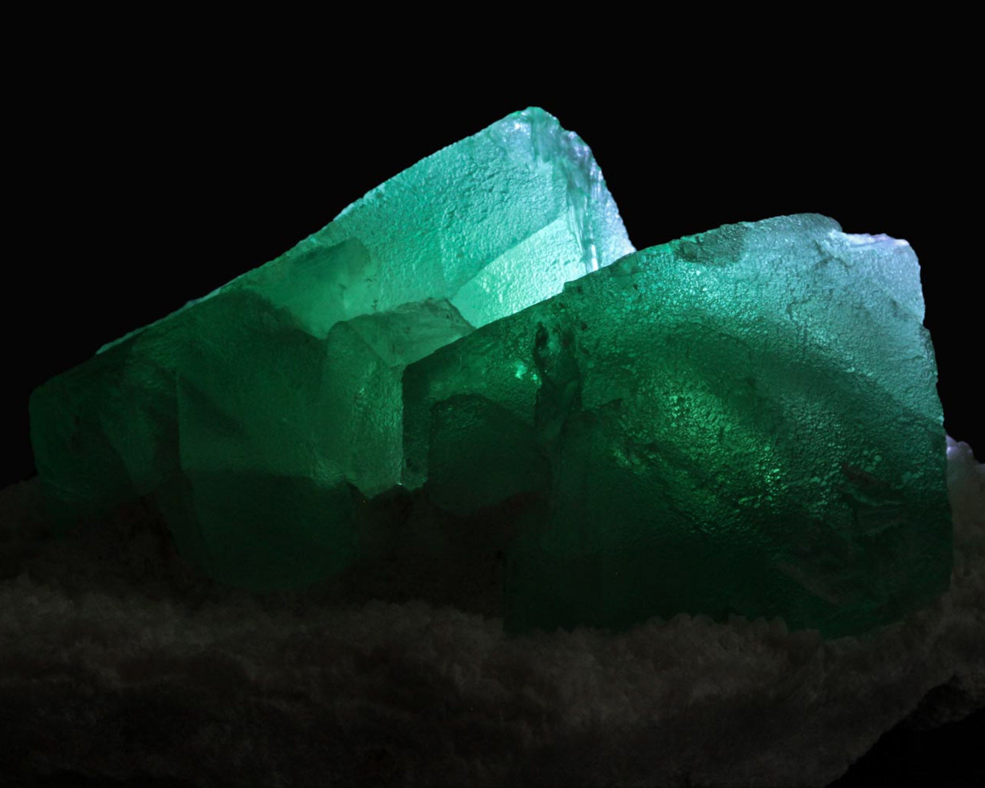 Fluorite, Green on Quartz