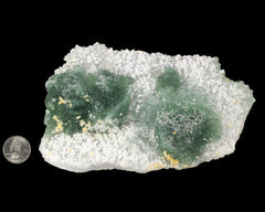 Fluorite, Green on Quartz