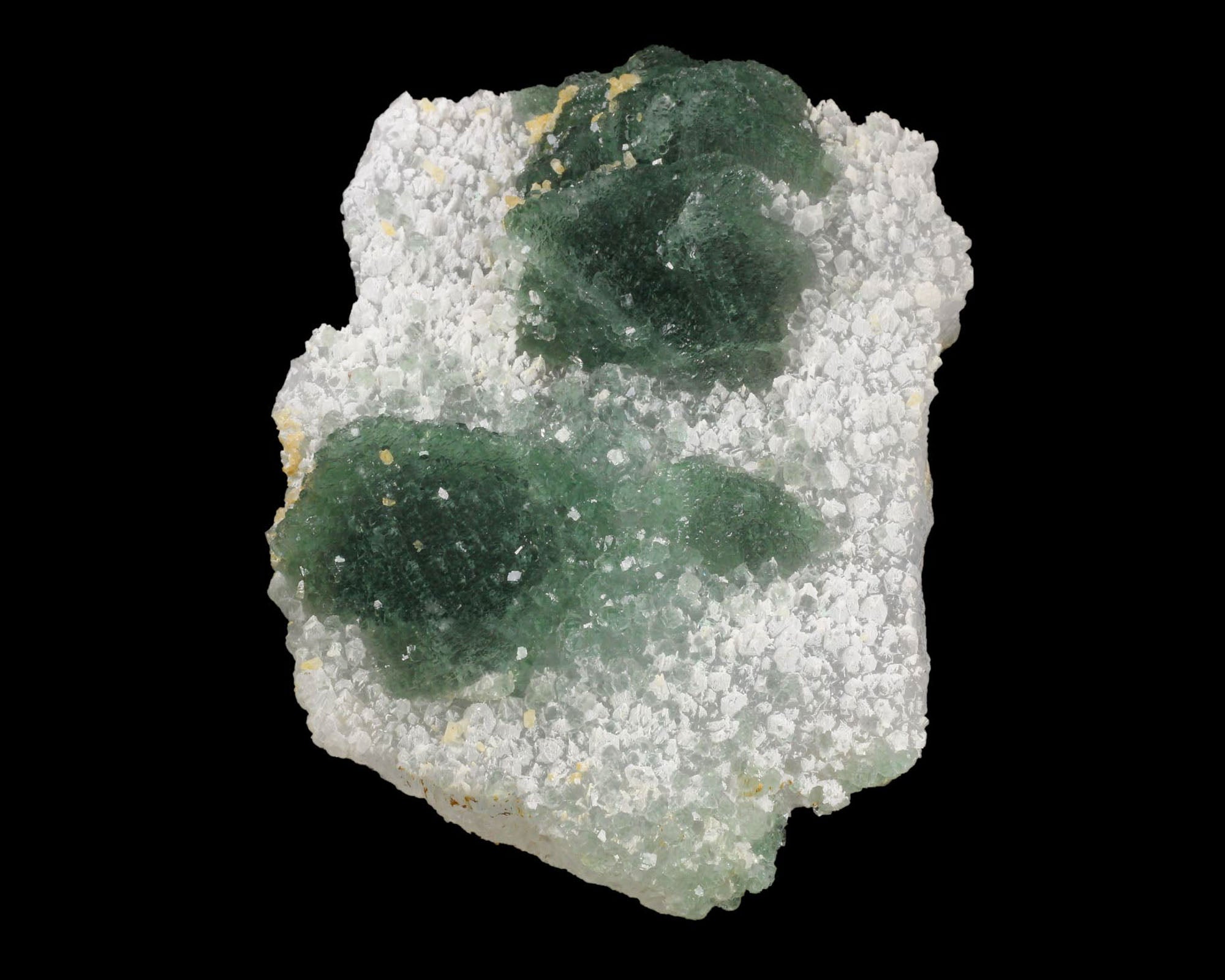 Fluorite, Green on Quartz