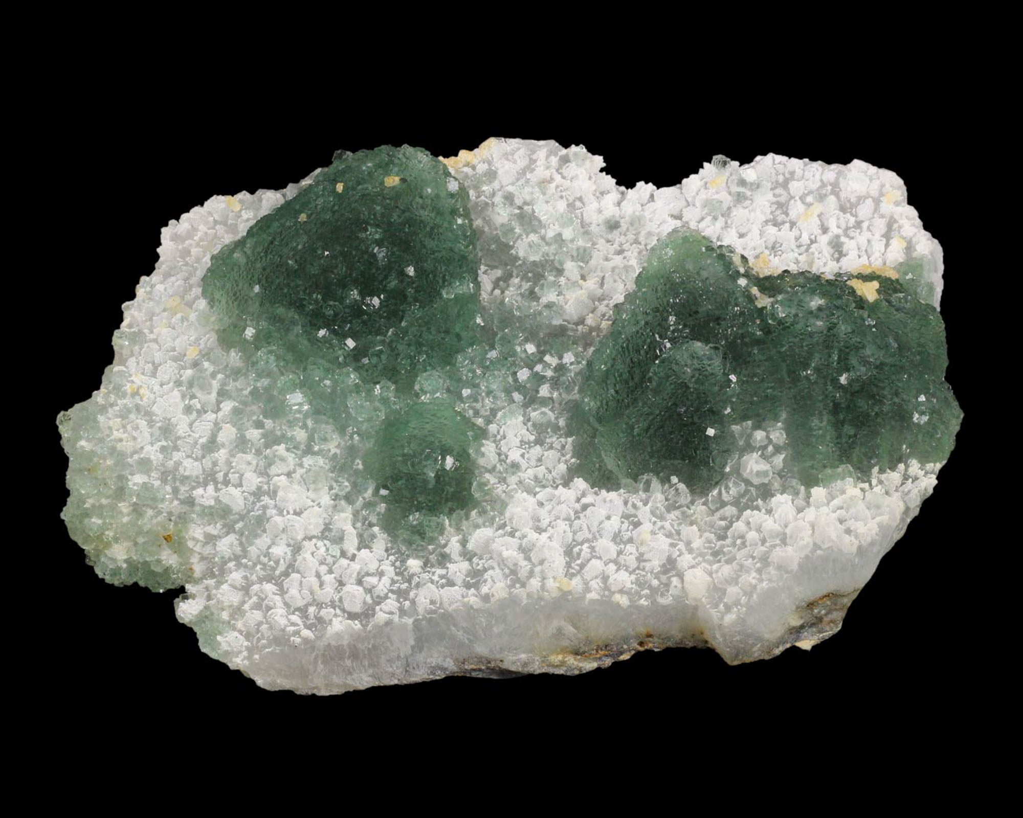 Fluorite, Green on Quartz