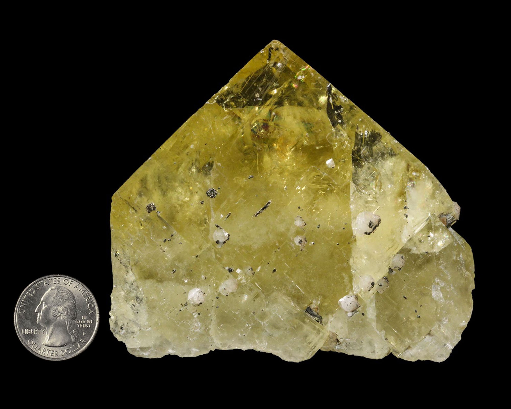Fluorite, Golden with Pyrite and Quartz