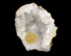 Fluorite, Yellow Hemisphere on Quartz