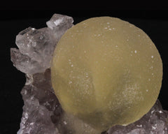 Fluorite, Yellow Sphere on Amethyst