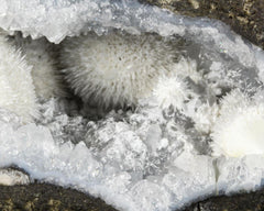 Mesolite on Chalcedony