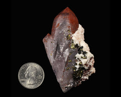 Quartz with Hematite, Calcite and Chalcopyrite