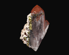 Quartz with Hematite, Calcite and Chalcopyrite