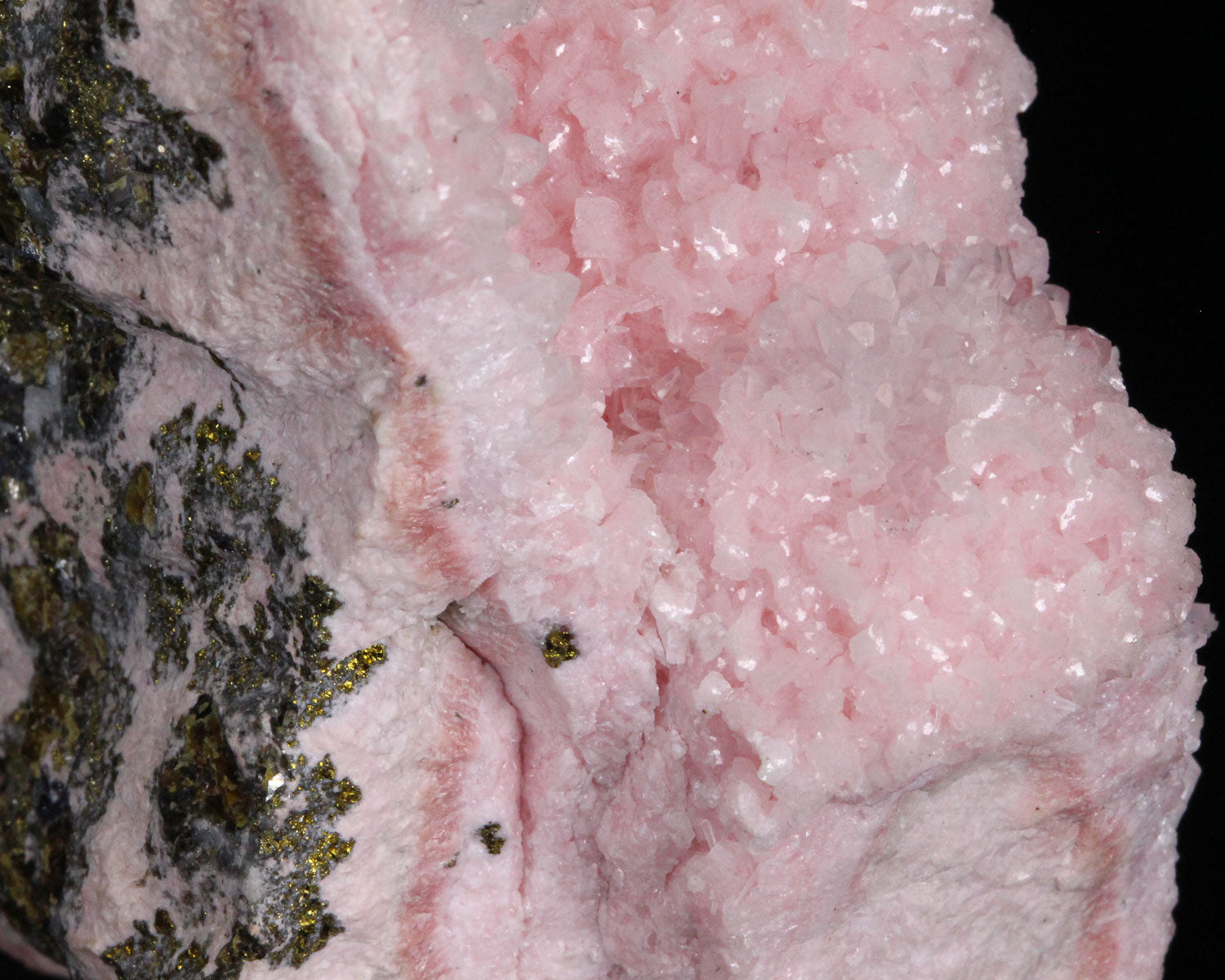 Rhodochrosite with Quartz, Calcite