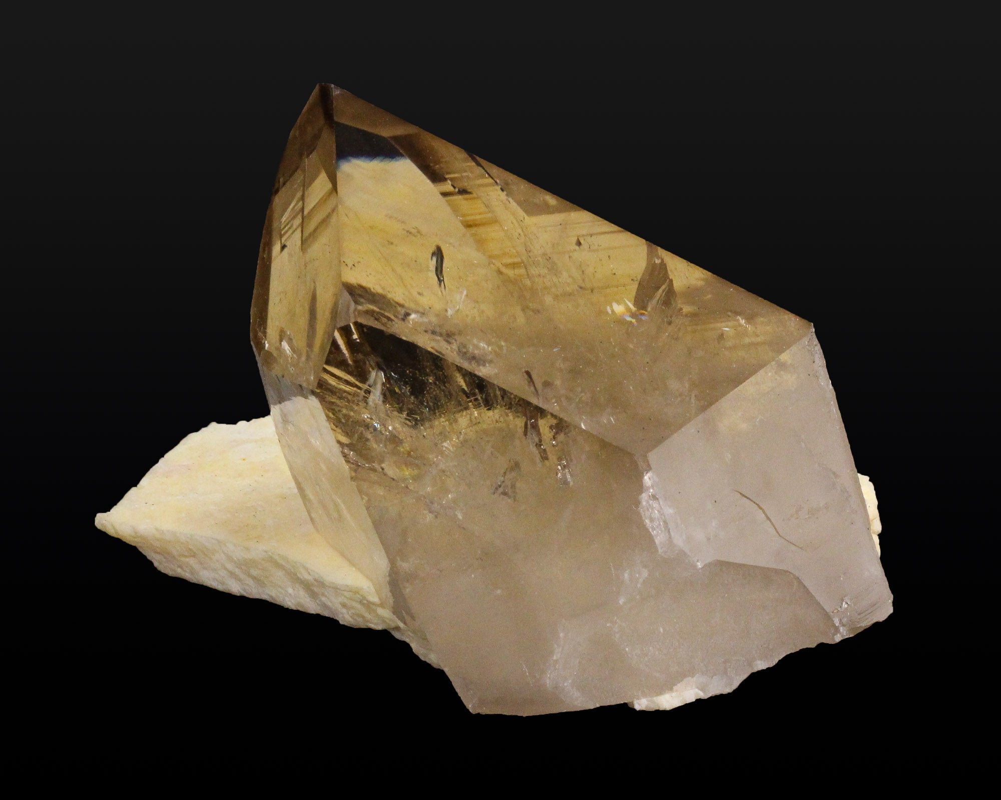 Smoky Quartz on Albite