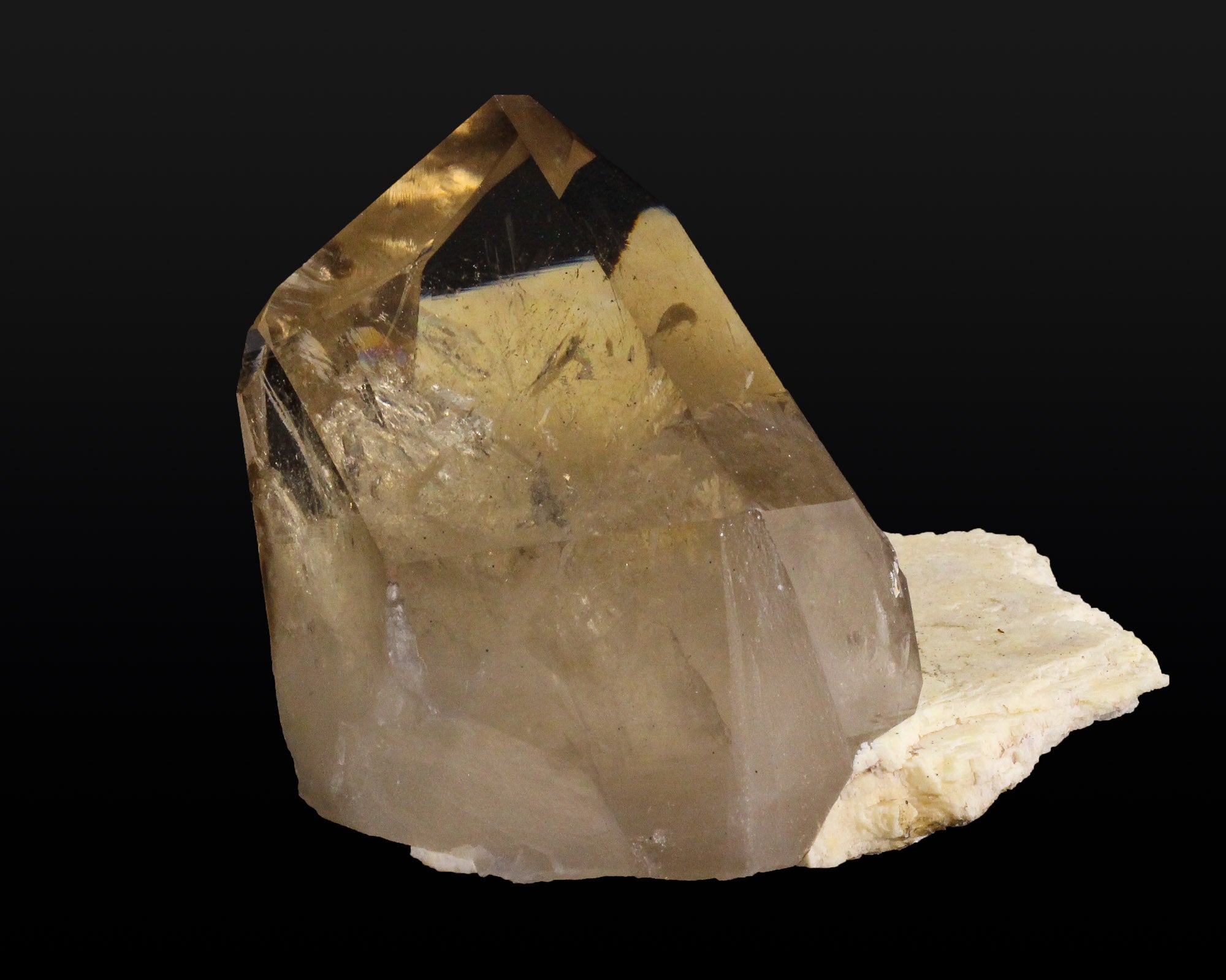 Smoky Quartz on Albite