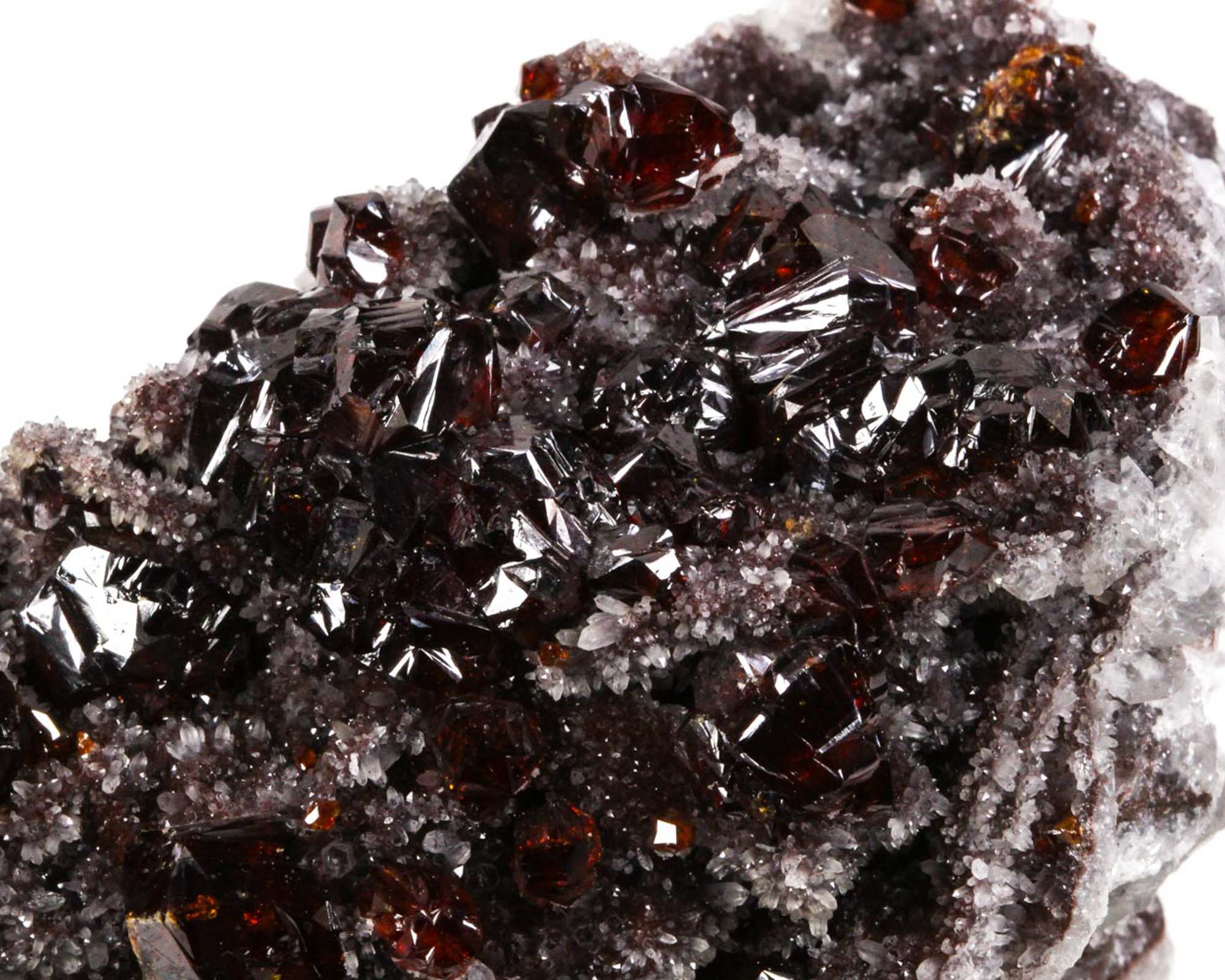 Sphalerite on Quartz with Calcite