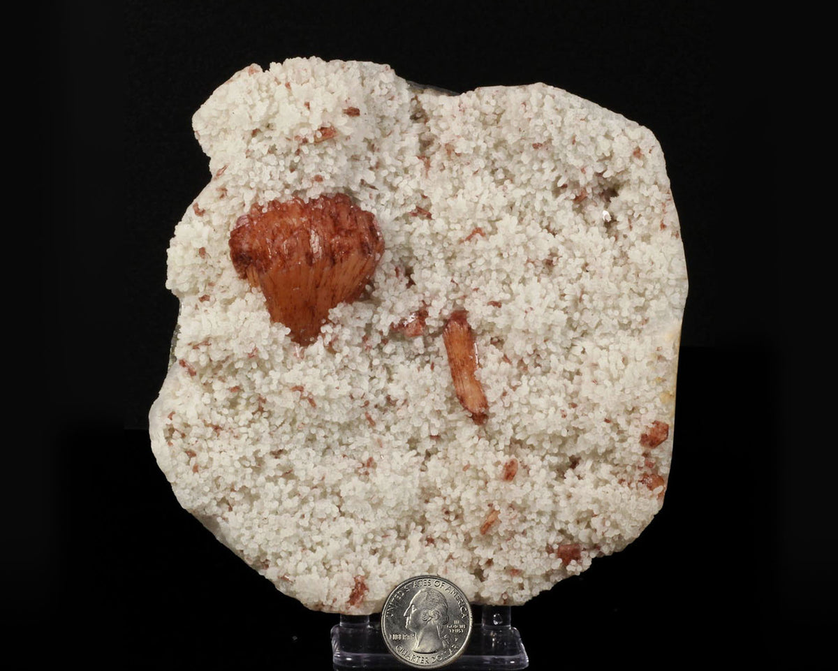 Stilbite, Red on Chalcedony